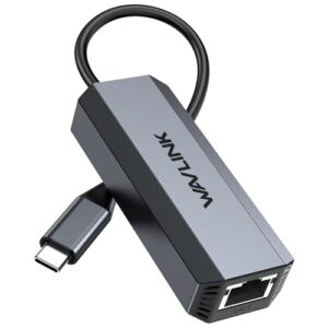 USB C to Ethernet Adapter 5G, WAVLINK 5G Ethernet Adapter for Laptop, compatible with Type C device to Network for MacBook, XPS, iPad Pro-USB3.1 Gen 2 required