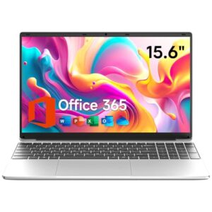 jumper Laptop with Office 365, 15.6 inch HD Display, Windows 11, 5205U Processor, 4GB RAM 128GB EMMC, Dual Stereo Speakers, USB3.0, Portable Laptops for Business, School, and Work