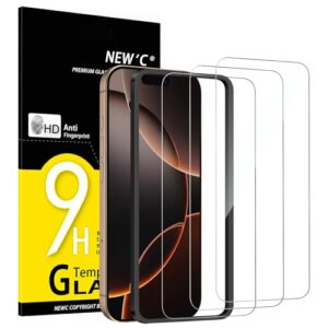 NEW'C 3 Pack Designed for iPhone 16 Pro Screen Protector (6.3 inches),Tempered Glass with easy installation tool included,Case Friendly Ultra Resistant