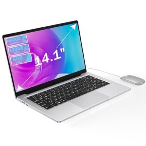 Laptop Computer Celeron N4000 Dual Core,14 inch laptop 6GB RAM 128GB SSD,Supports 2.4G/5G WiFi,Fan-less design Portable Laptop,W 11pro,Bluetooth 5.0,USB 3.0 ports,Mini-HDMI,Ethernet Adapter