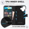 TUCCH Case for iPhone 16 (6.1") 2024 5G, PU Leather Wallet Magnetic Protective Flip Folio Foldable Cover with[RFID Blocking] Card Slots[Viewing Stand][Shockproof TPU] Compatible with iPhone 16, Black - Image 5