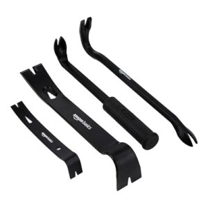 Amazon Basics Pry Bar/Nail Puller, 4 count (Pack of 1), Black